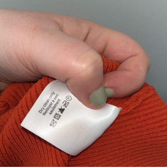 VERONICA BEARD Orange Derick Ribbed Off Shoulder Blouse Size Small - Picture 7 of 13